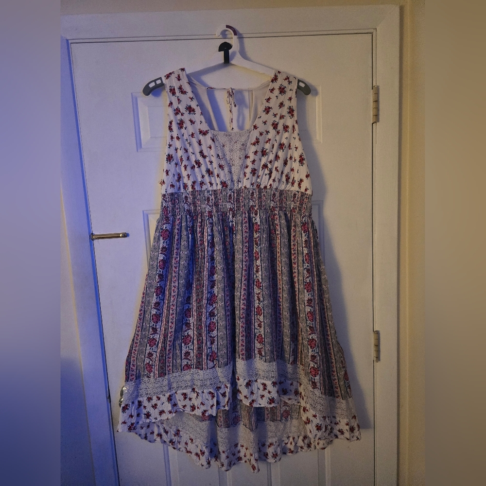 Floral and Lace Sleeveless Dress Tortid 4x